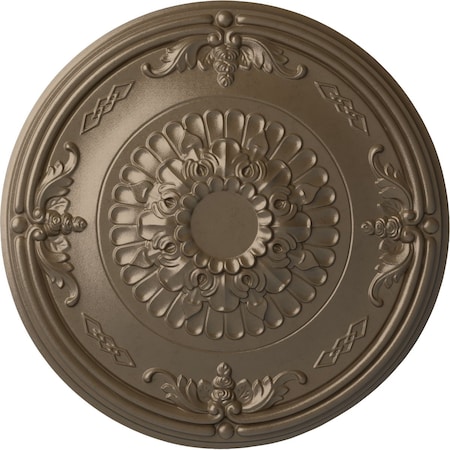 Ekena Millwork Athens Ceiling Medallion (Fits Canopies up to 3 5/8"), Hand-Painted Warm Silver, 26 1/4"OD x 3 1/4"P CM27ATWSS